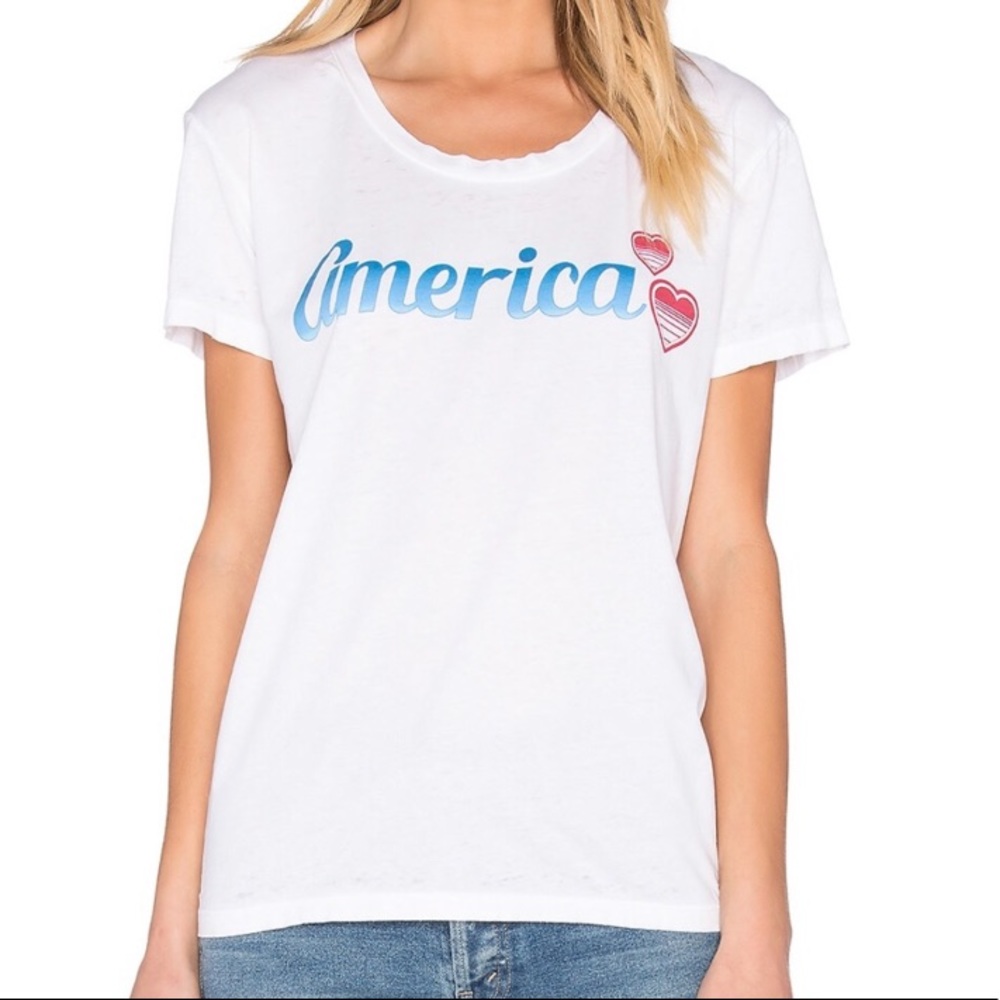 NWT Chaser American America USA Sweethearts Burnout Tee